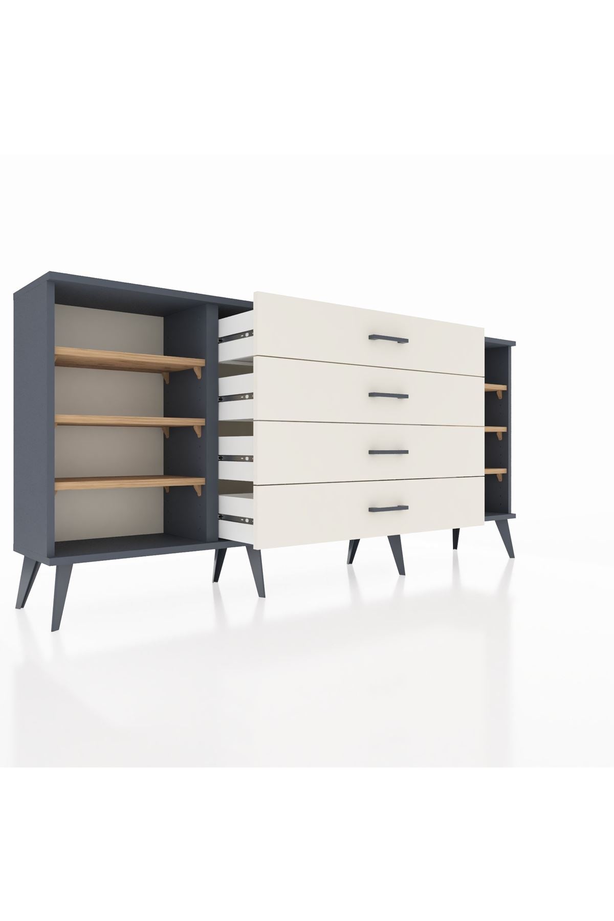 Arges Konsol 6 Raflı 4 Çekmeceli 176x30x83 - S148M045V10A