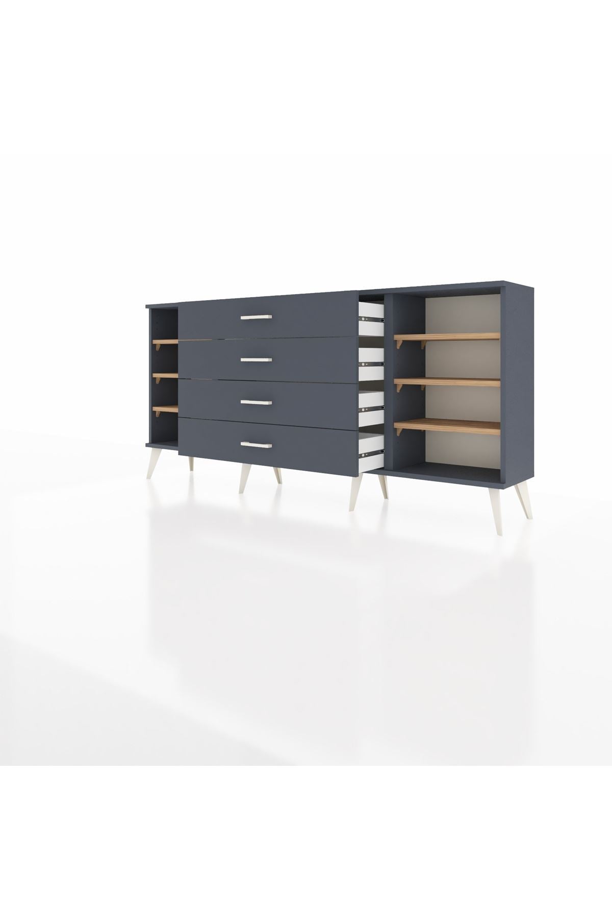 Arges Konsol 6 Raflı 4 Çekmeceli 176x30x83 - S148M045V11A