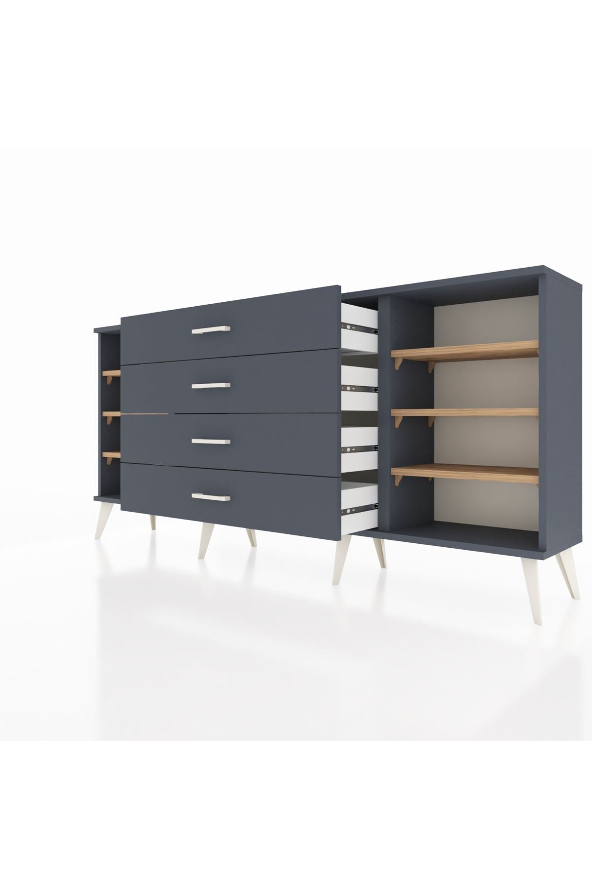 Arges Konsol 6 Raflı 4 Çekmeceli 176x30x83 - S148M045V11A