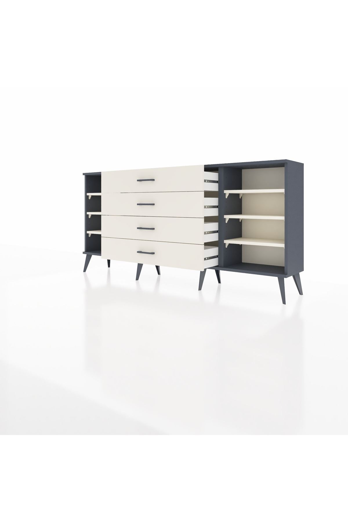 Arges Konsol 6 Raflı 4 Çekmeceli 176x30x83 - S148M045V13A