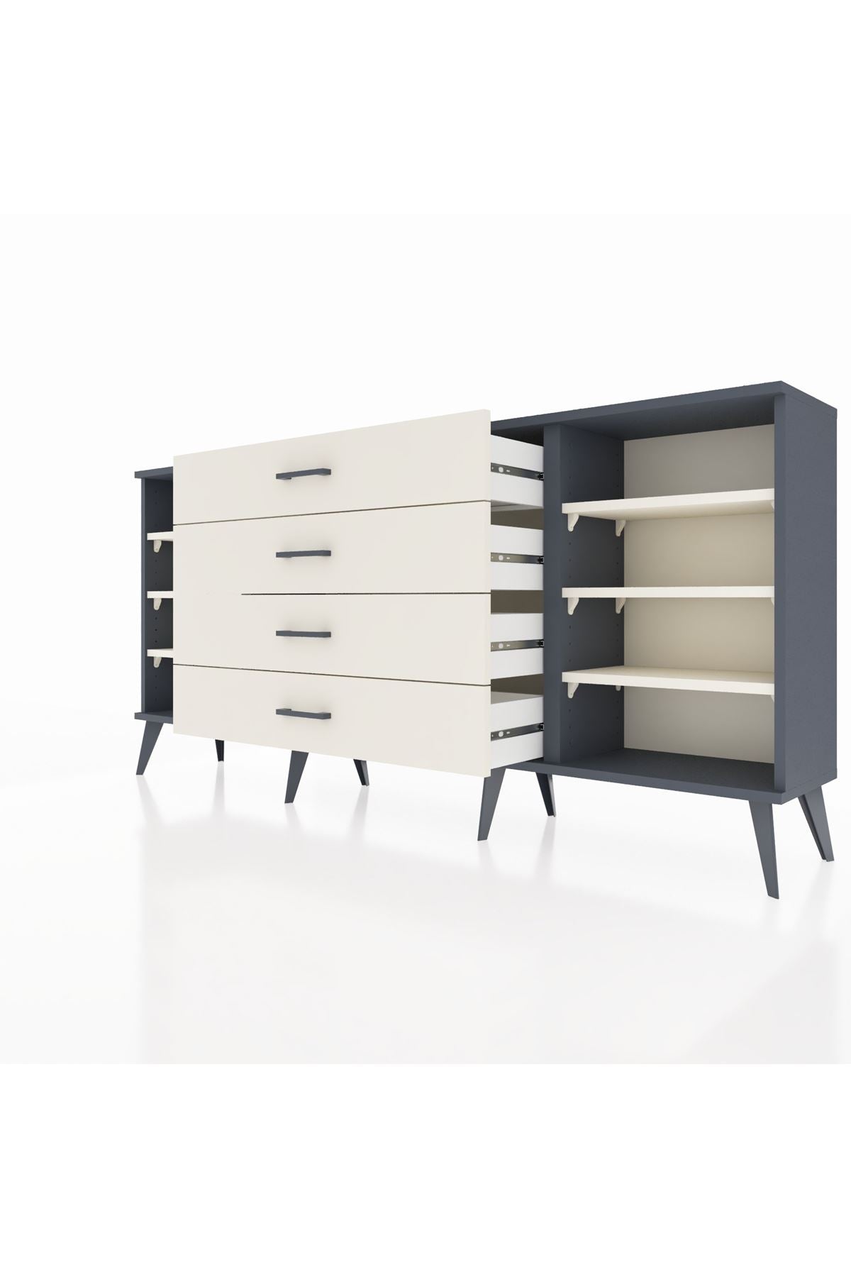 Arges Konsol 6 Raflı 4 Çekmeceli 176x30x83 - S148M045V13A
