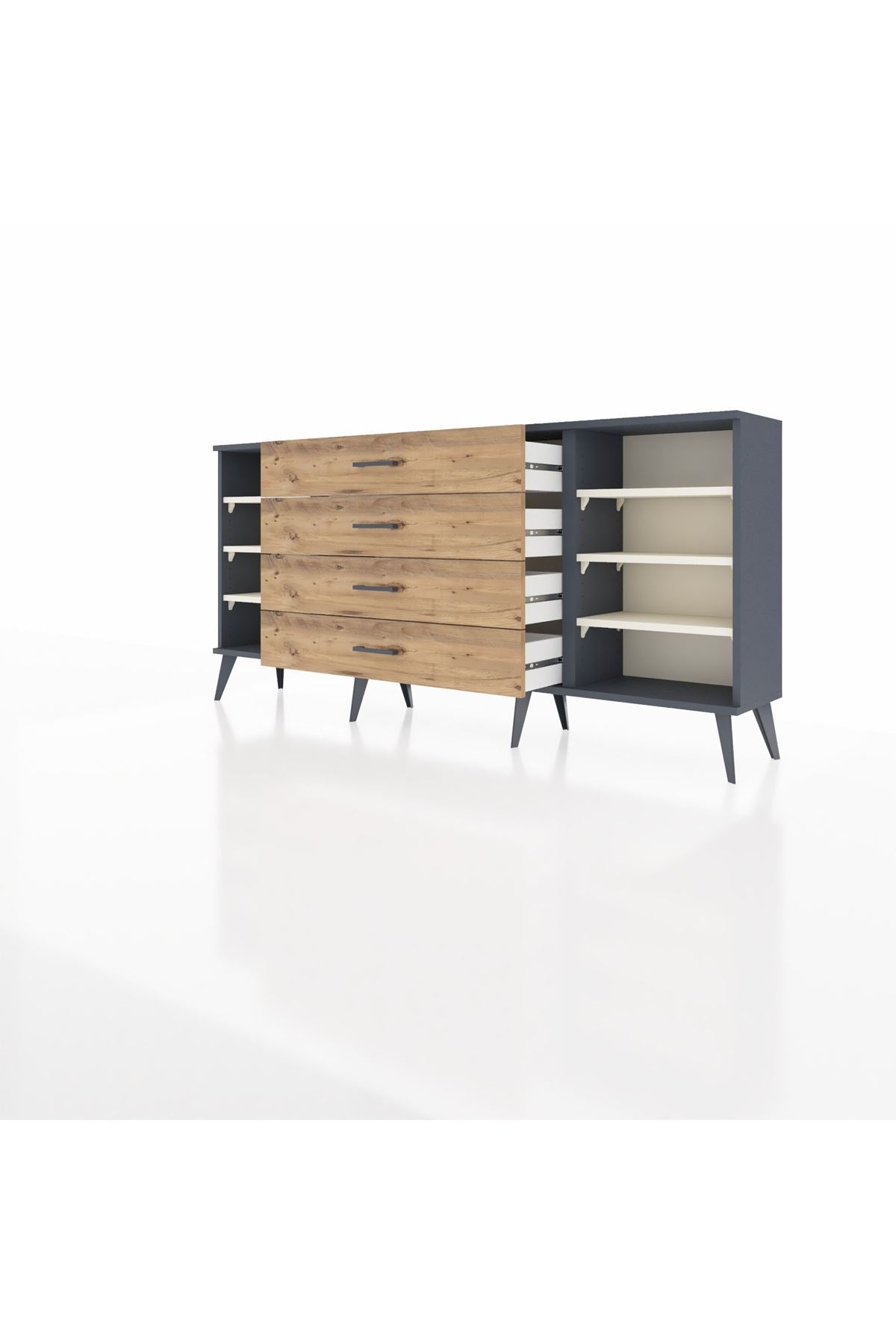 Arges Konsol 6 Raflı 4 Çekmeceli 176x30x83 - S148M045V15A
