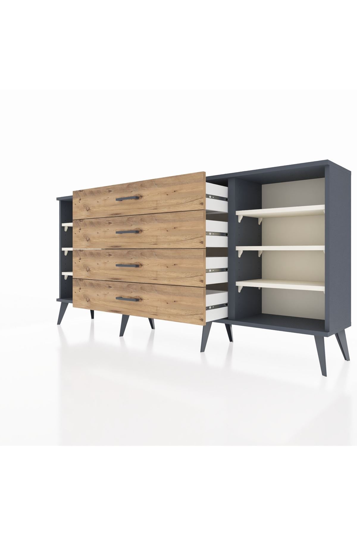 Arges Konsol 6 Raflı 4 Çekmeceli 176x30x83 - S148M045V15A