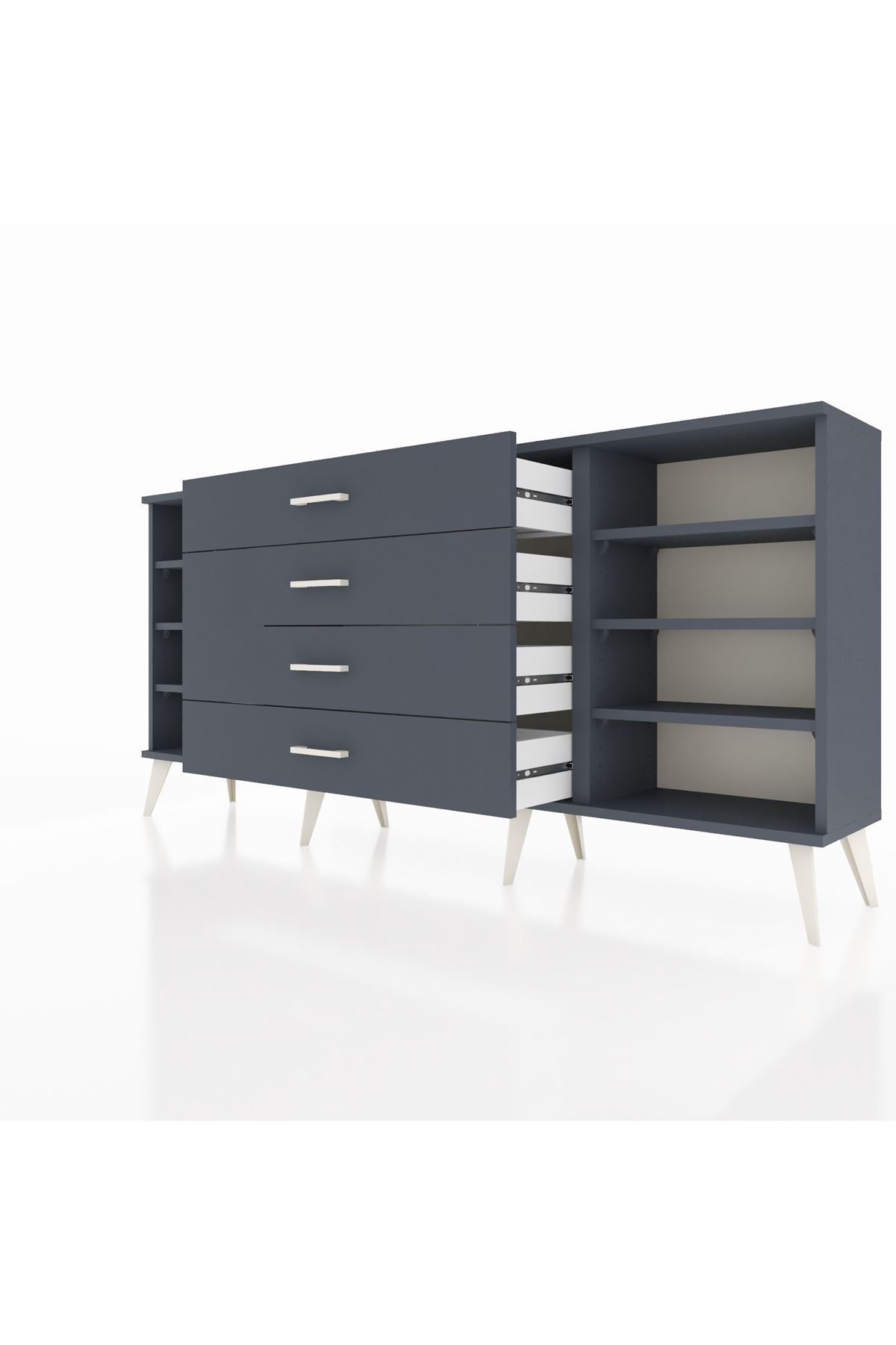 Arges Konsol 6 Raflı 4 Çekmeceli 176x30x83 - S148M045V17A