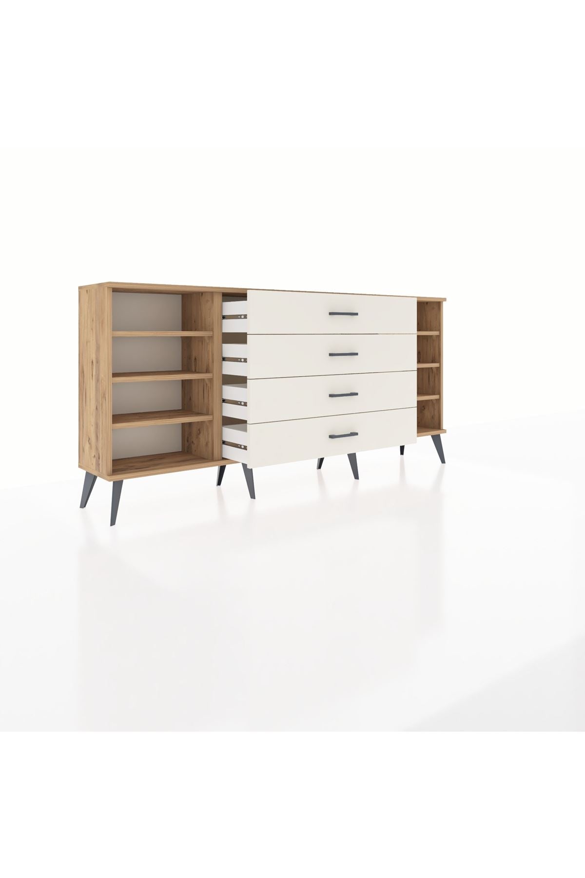 Arges Konsol 6 Raflı 4 Çekmeceli 176x30x83 - S148M045V19A