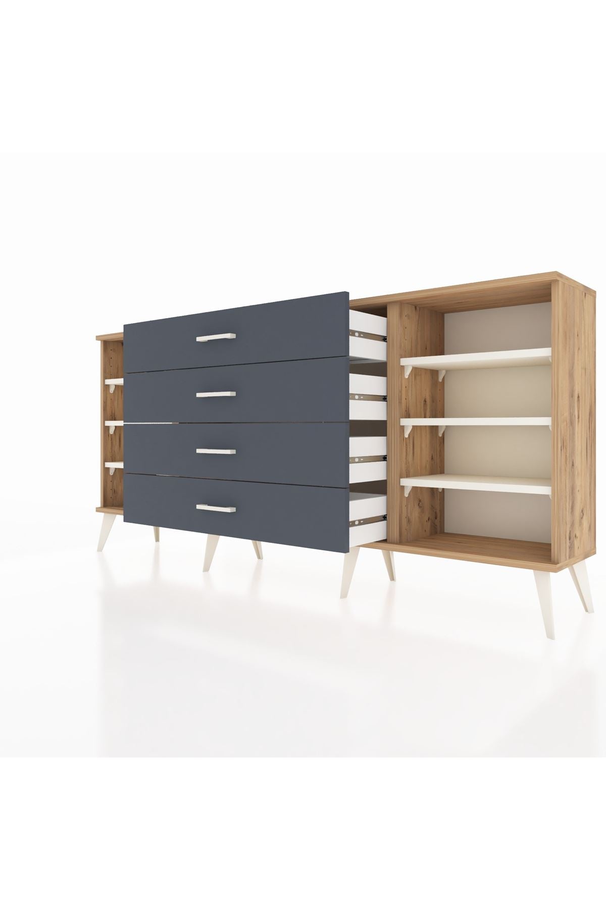 Arges Konsol 6 Raflı 4 Çekmeceli 176x30x83 - S148M045V23A