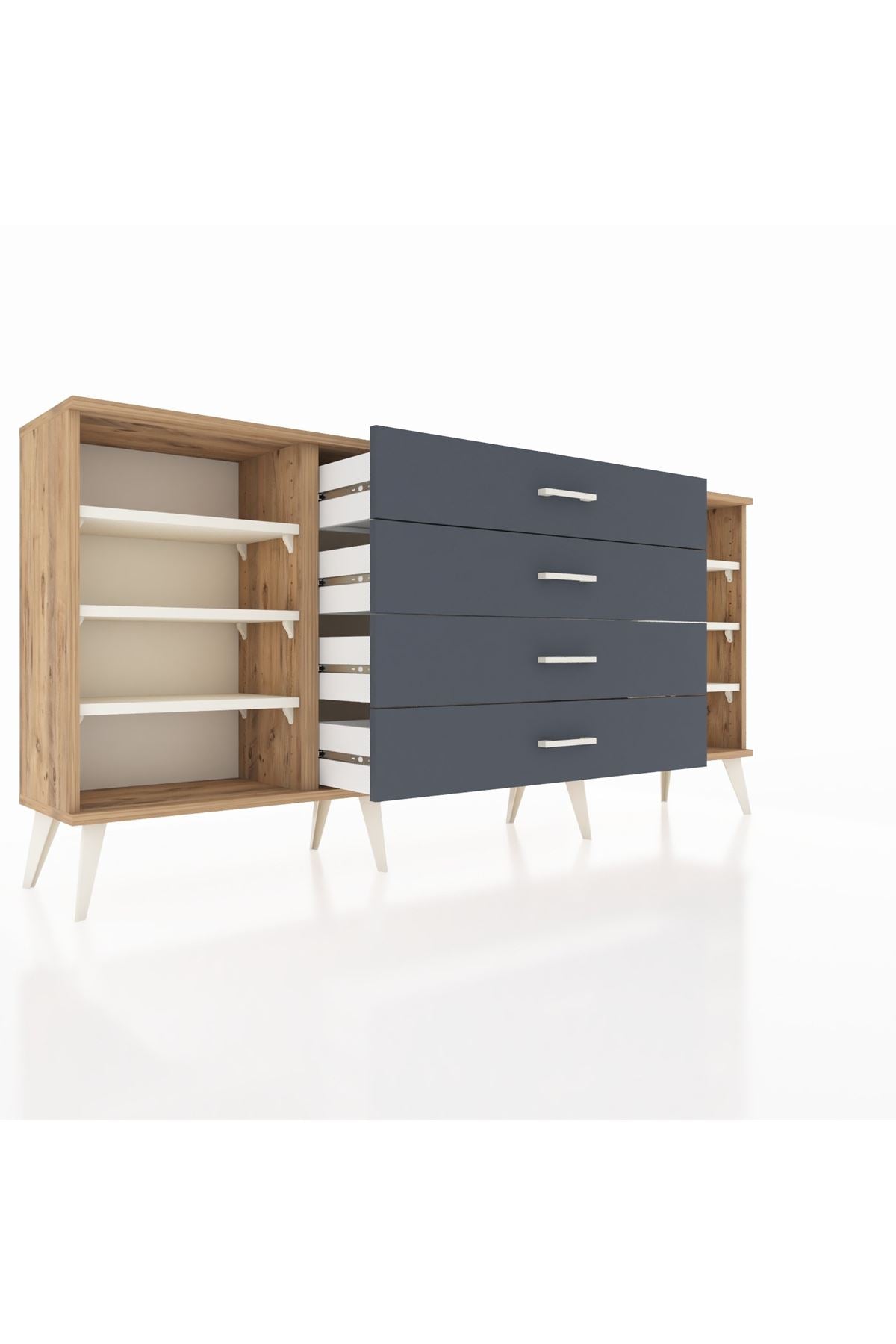 Arges Konsol 6 Raflı 4 Çekmeceli 176x30x83 - S148M045V23A