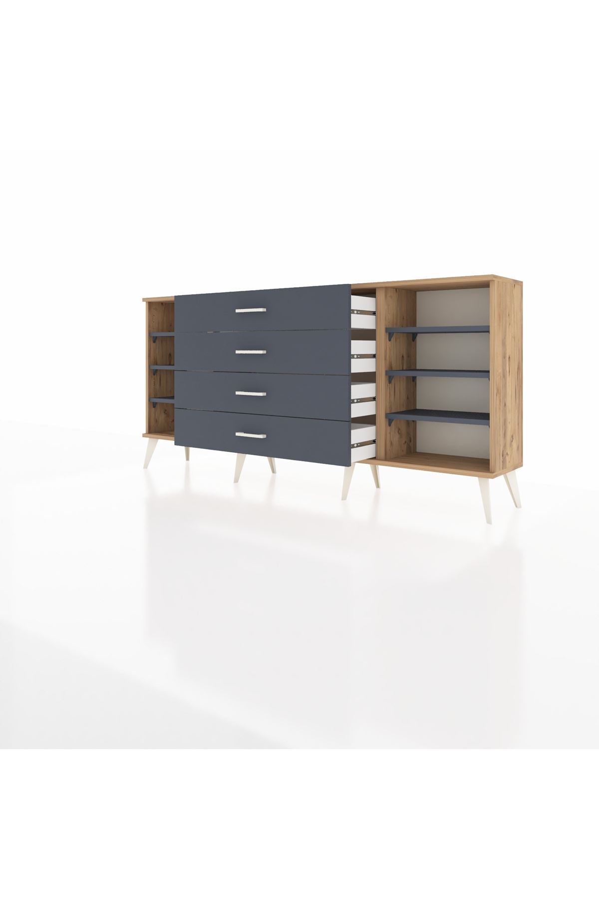 Arges Konsol 6 Raflı 4 Çekmeceli 176x30x83 - S148M045V26A
