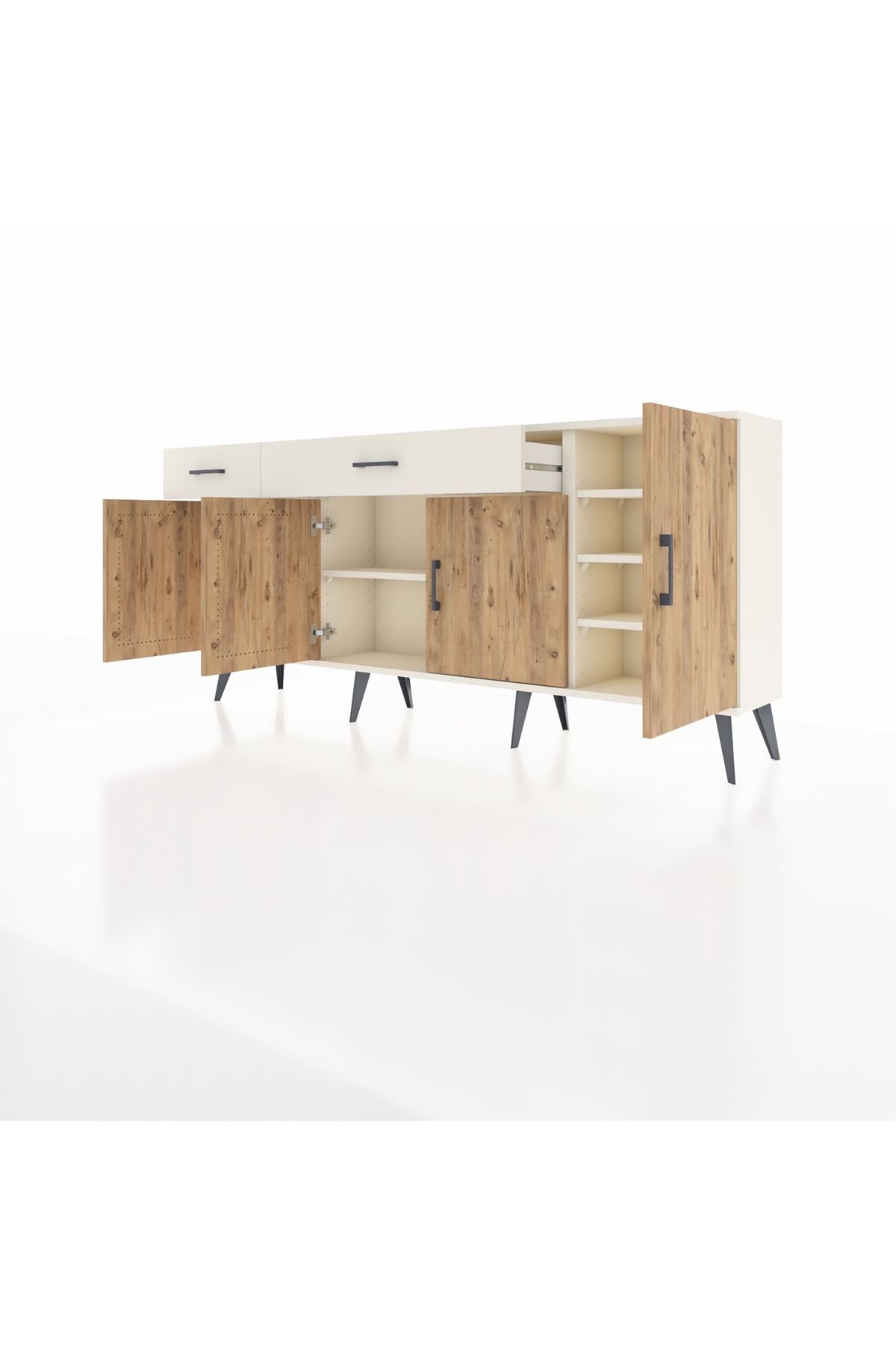 Arges Konsol 5 Raflı 2 Çekmeceli 4 Kapaklı 176x30x83 - S148M046V01A