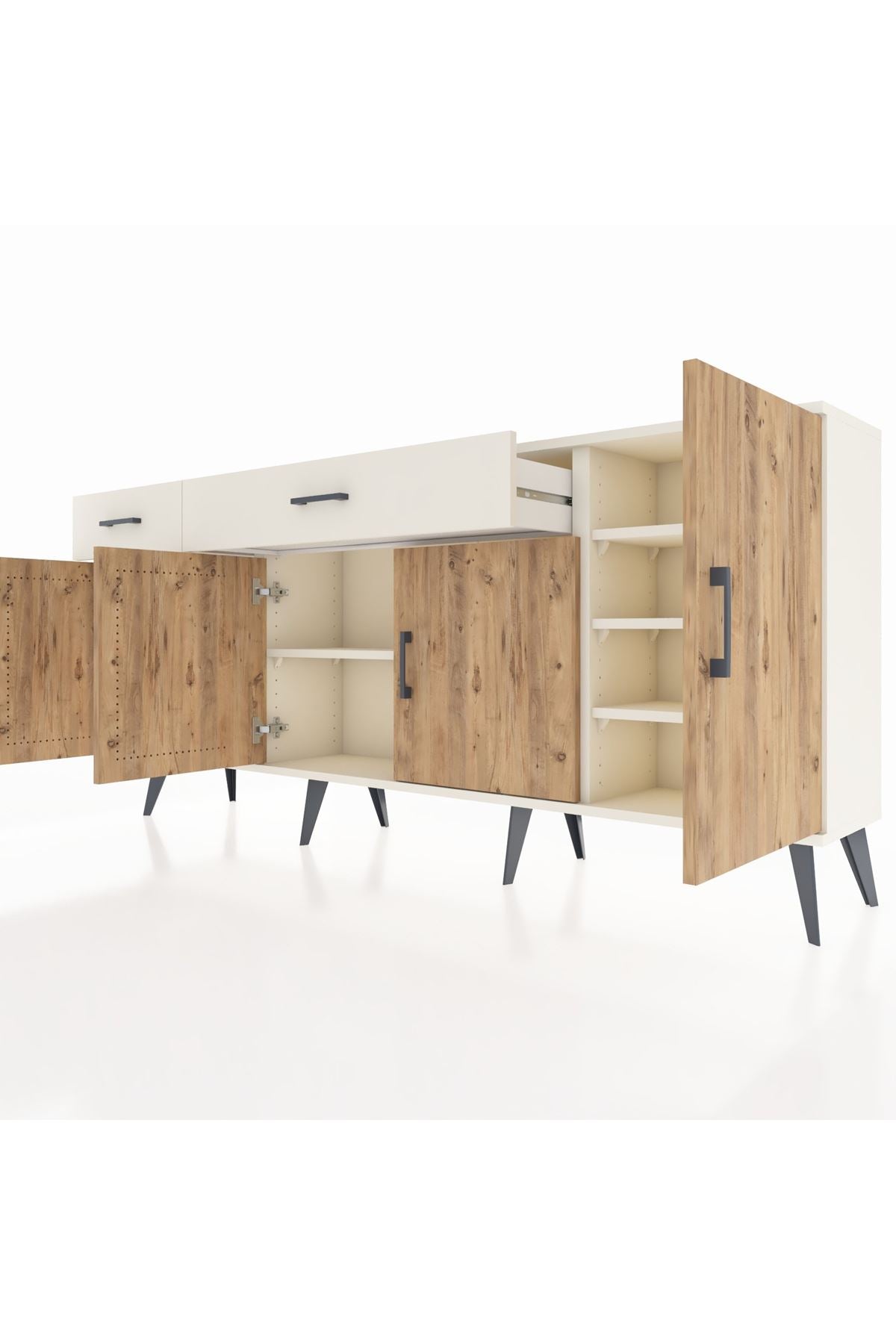 Arges Konsol 5 Raflı 2 Çekmeceli 4 Kapaklı 176x30x83 - S148M046V01A