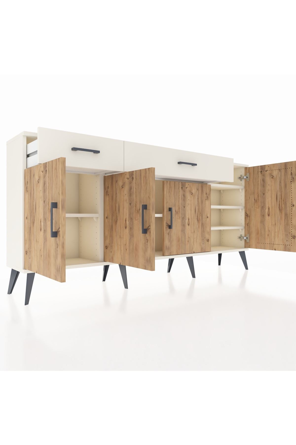 Arges Konsol 5 Raflı 2 Çekmeceli 4 Kapaklı 176x30x83 - S148M046V01A