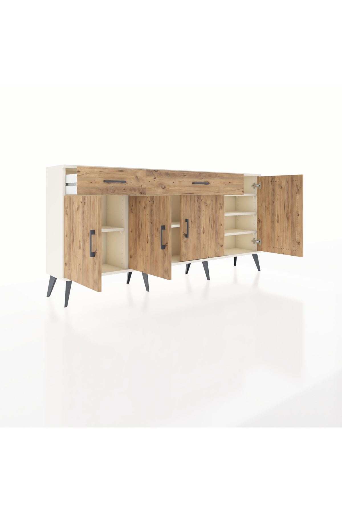 Arges Konsol 5 Raflı 2 Çekmeceli 4 Kapaklı 176x30x83 - S148M046V03A