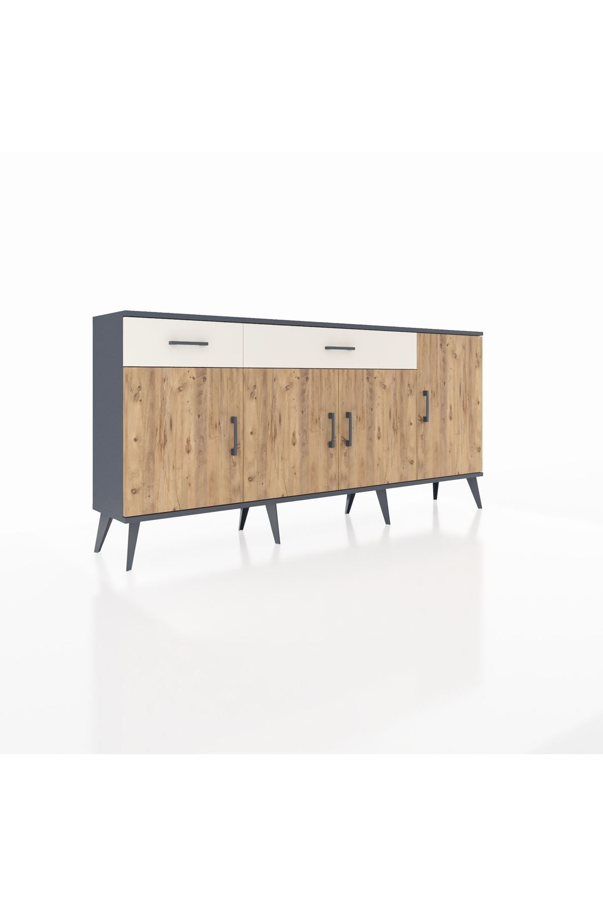 Arges Konsol 5 Raflı 2 Çekmeceli 4 Kapaklı 176x30x83 - S148M046V10A