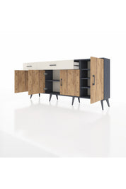 Arges Konsol 5 Raflı 2 Çekmeceli 4 Kapaklı 176x30x83 - S148M046V10A