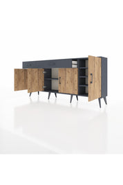 Arges Konsol 5 Raflı 2 Çekmeceli 4 Kapaklı 176x30x83 - S148M046V11A