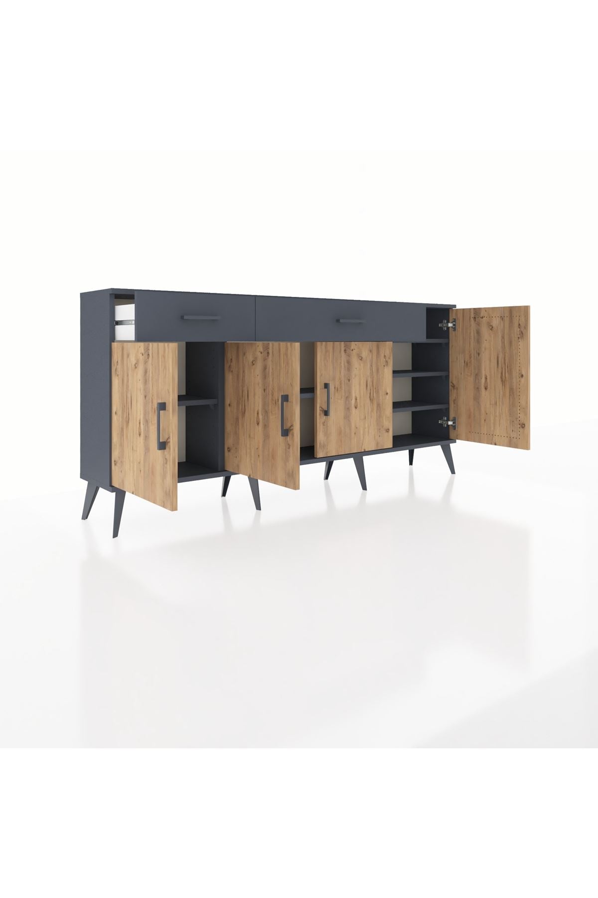 Arges Konsol 5 Raflı 2 Çekmeceli 4 Kapaklı 176x30x83 - S148M046V11A