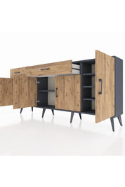 Arges Konsol 5 Raflı 2 Çekmeceli 4 Kapaklı 176x30x83 - S148M046V12A