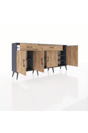 Arges Konsol 5 Raflı 2 Çekmeceli 4 Kapaklı 176x30x83 - S148M046V12A