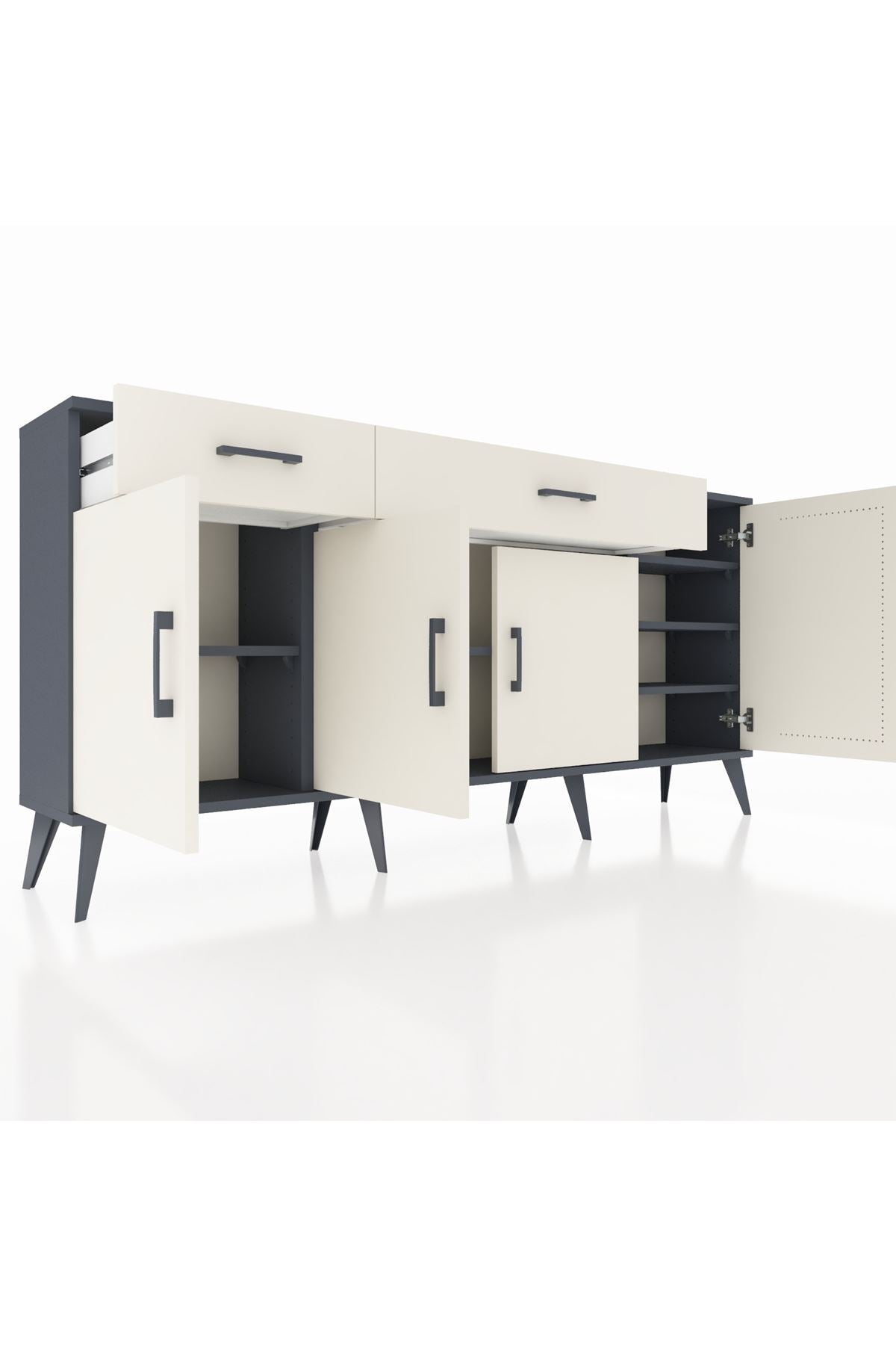 Arges Konsol 5 Raflı 2 Çekmeceli 4 Kapaklı 176x30x83 - S148M046V13A