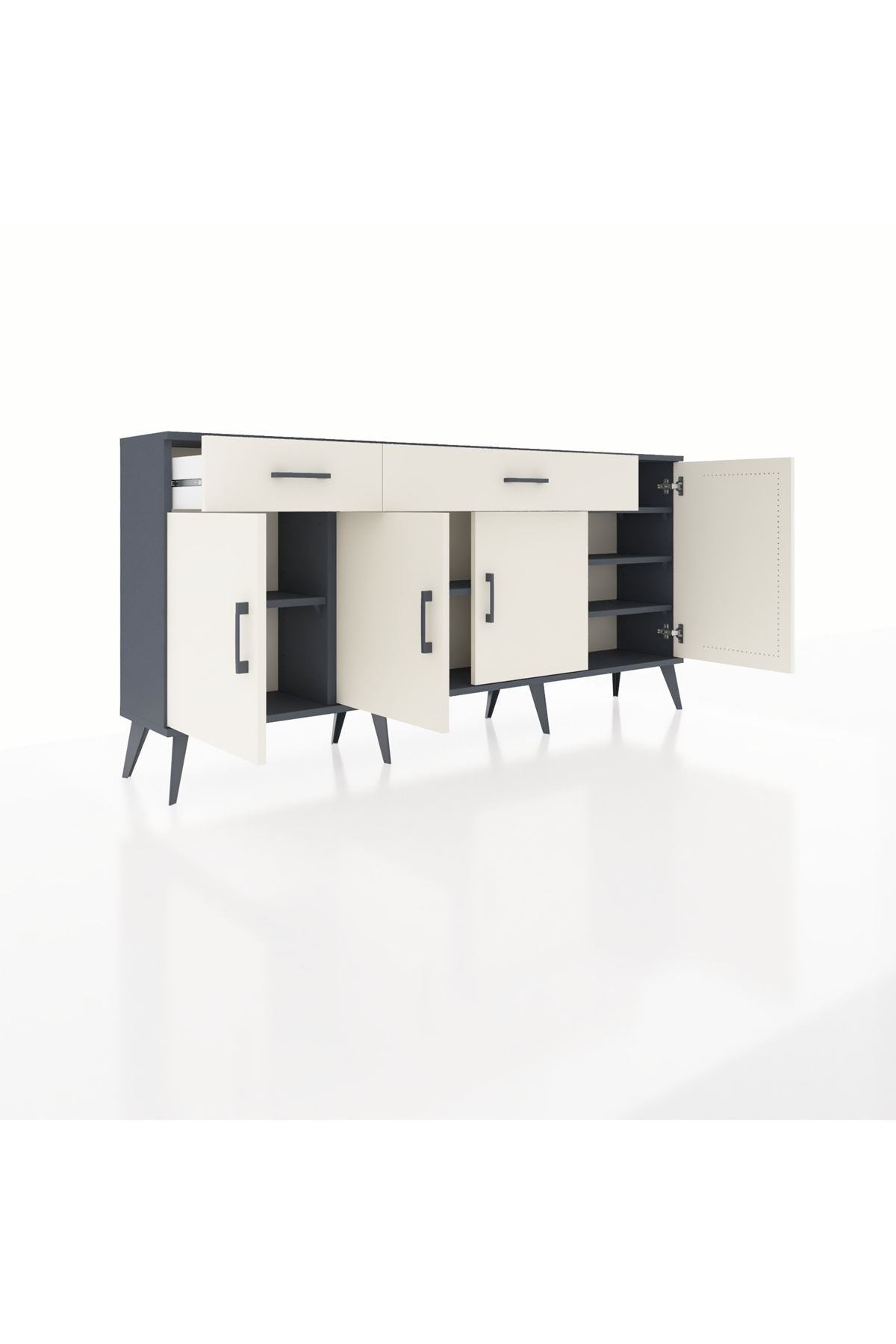Arges Konsol 5 Raflı 2 Çekmeceli 4 Kapaklı 176x30x83 - S148M046V13A