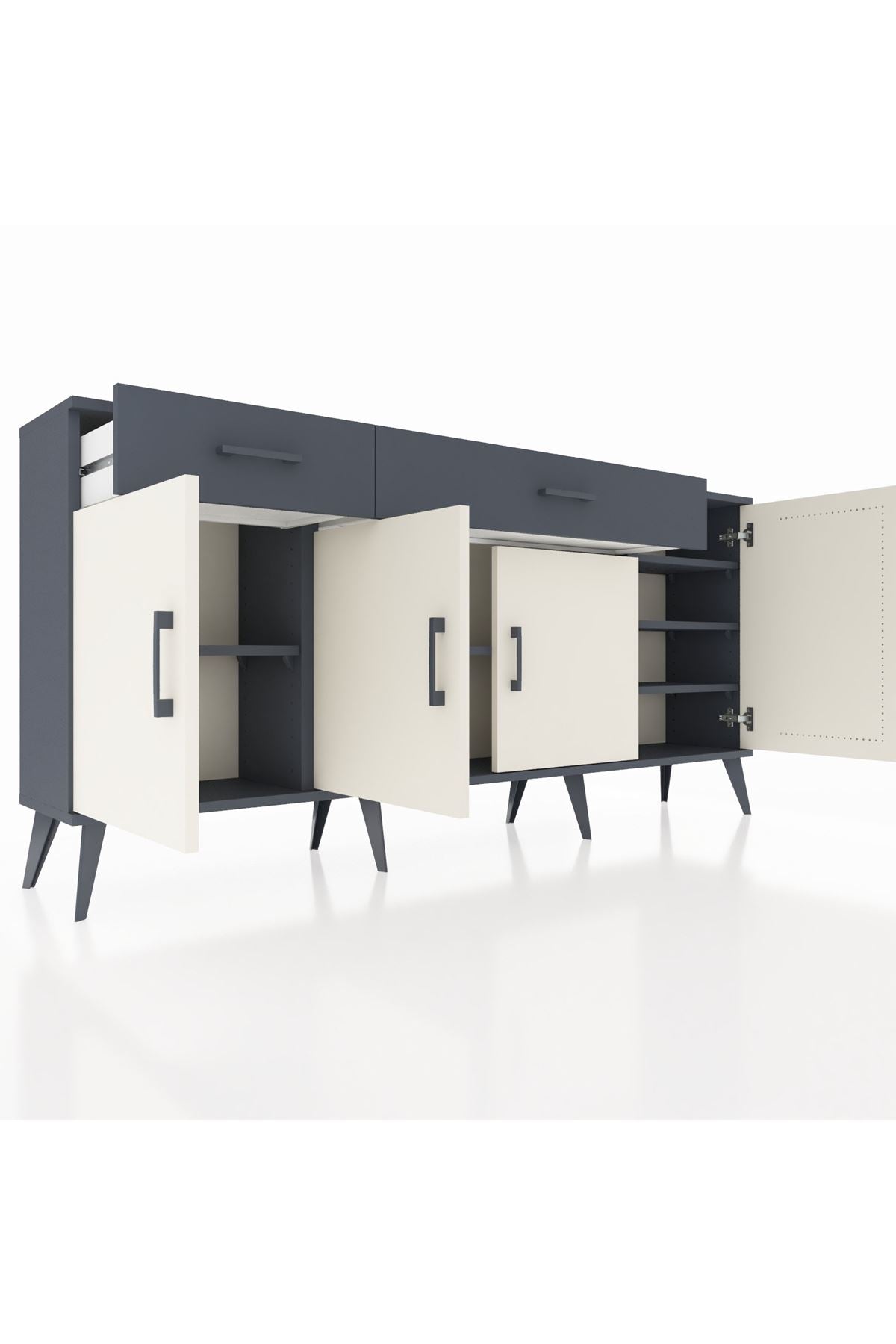 Arges Konsol 5 Raflı 2 Çekmeceli 4 Kapaklı 176x30x83 - S148M046V14A