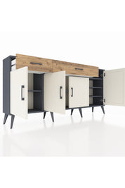 Arges Konsol 5 Raflı 2 Çekmeceli 4 Kapaklı 176x30x83 - S148M046V15A