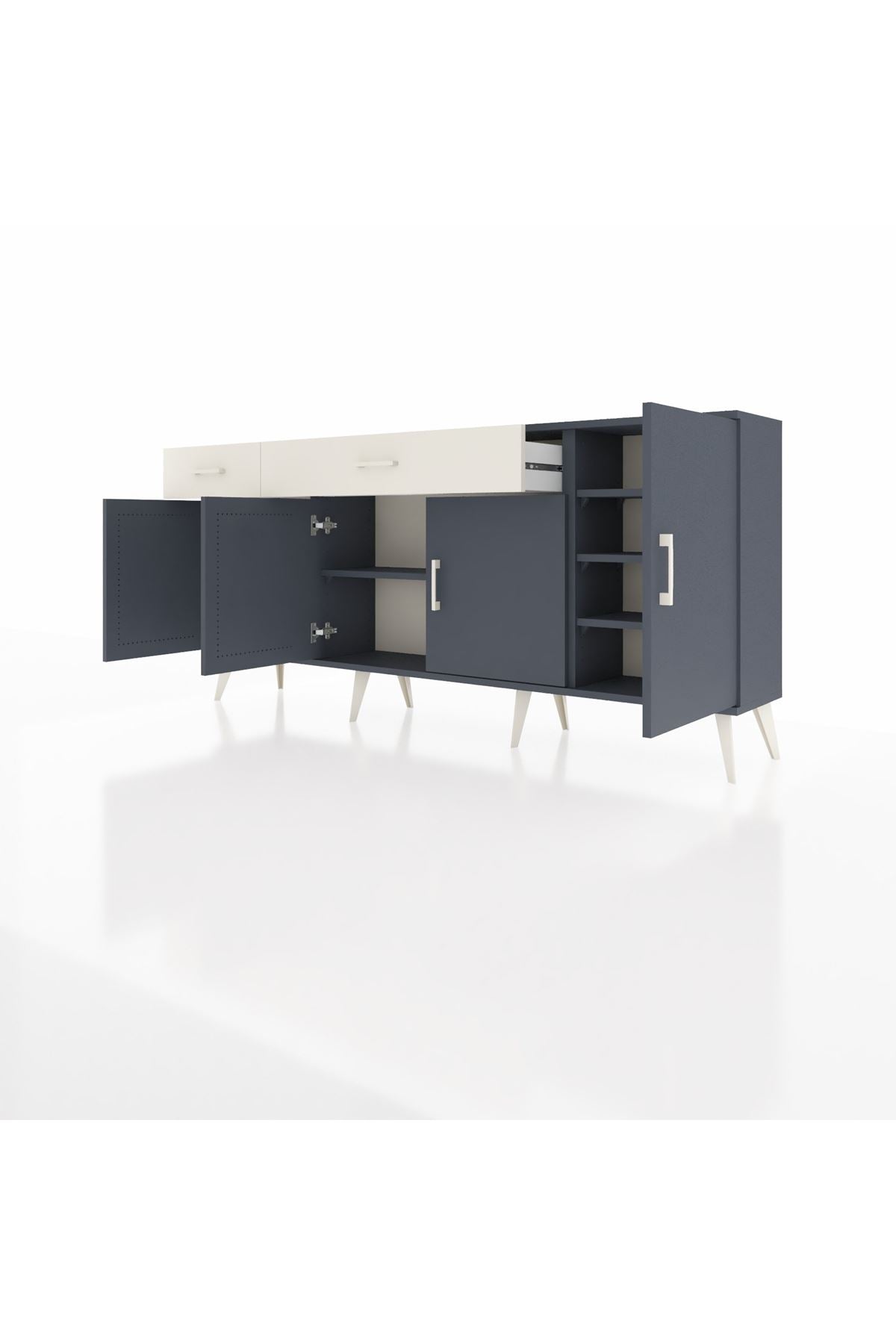 Arges Konsol 5 Raflı 2 Çekmeceli 4 Kapaklı 176x30x83 - S148M046V16A