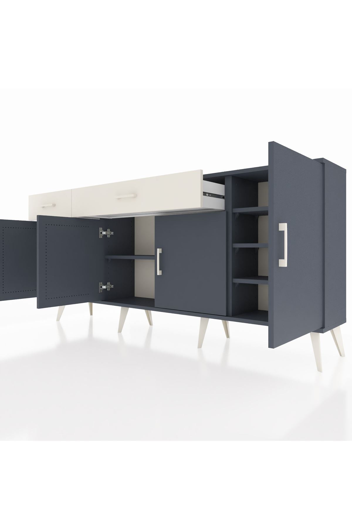 Arges Konsol 5 Raflı 2 Çekmeceli 4 Kapaklı 176x30x83 - S148M046V16A