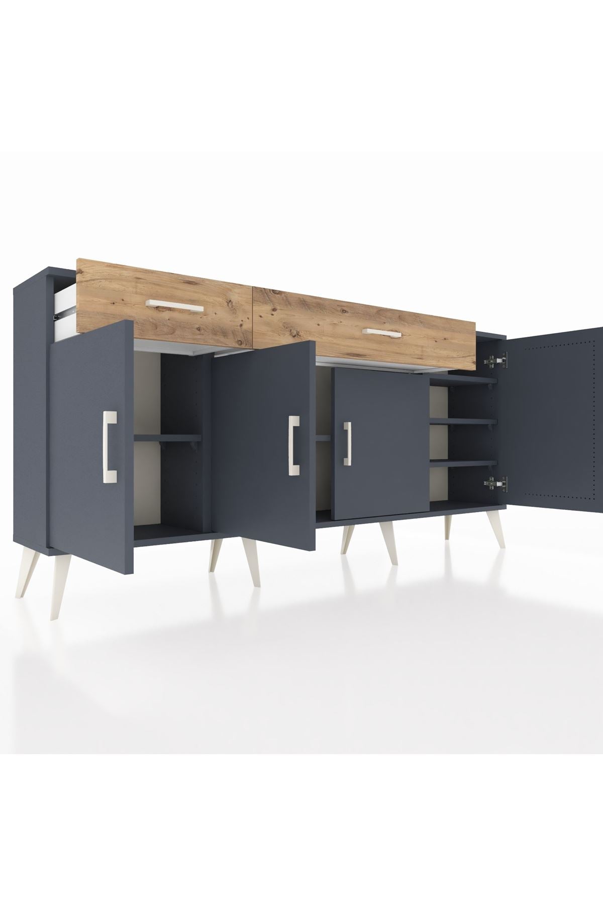 Arges Konsol 5 Raflı 2 Çekmeceli 4 Kapaklı 176x30x83 - S148M046V18A