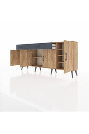 Arges Konsol 5 Raflı 2 Çekmeceli 4 Kapaklı 176x30x83 - S148M046V20A