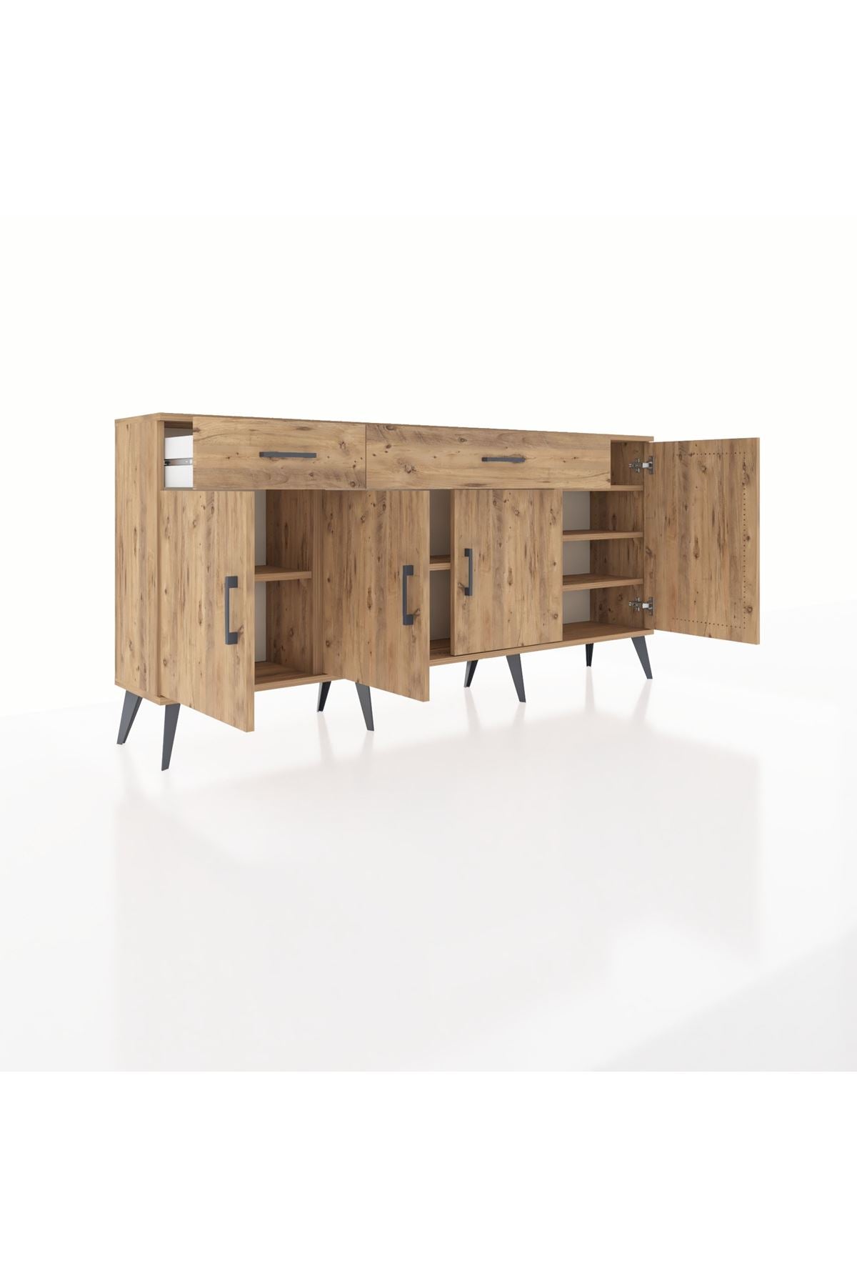 Arges Konsol 5 Raflı 2 Çekmeceli 4 Kapaklı 176x30x83 - S148M046V21A