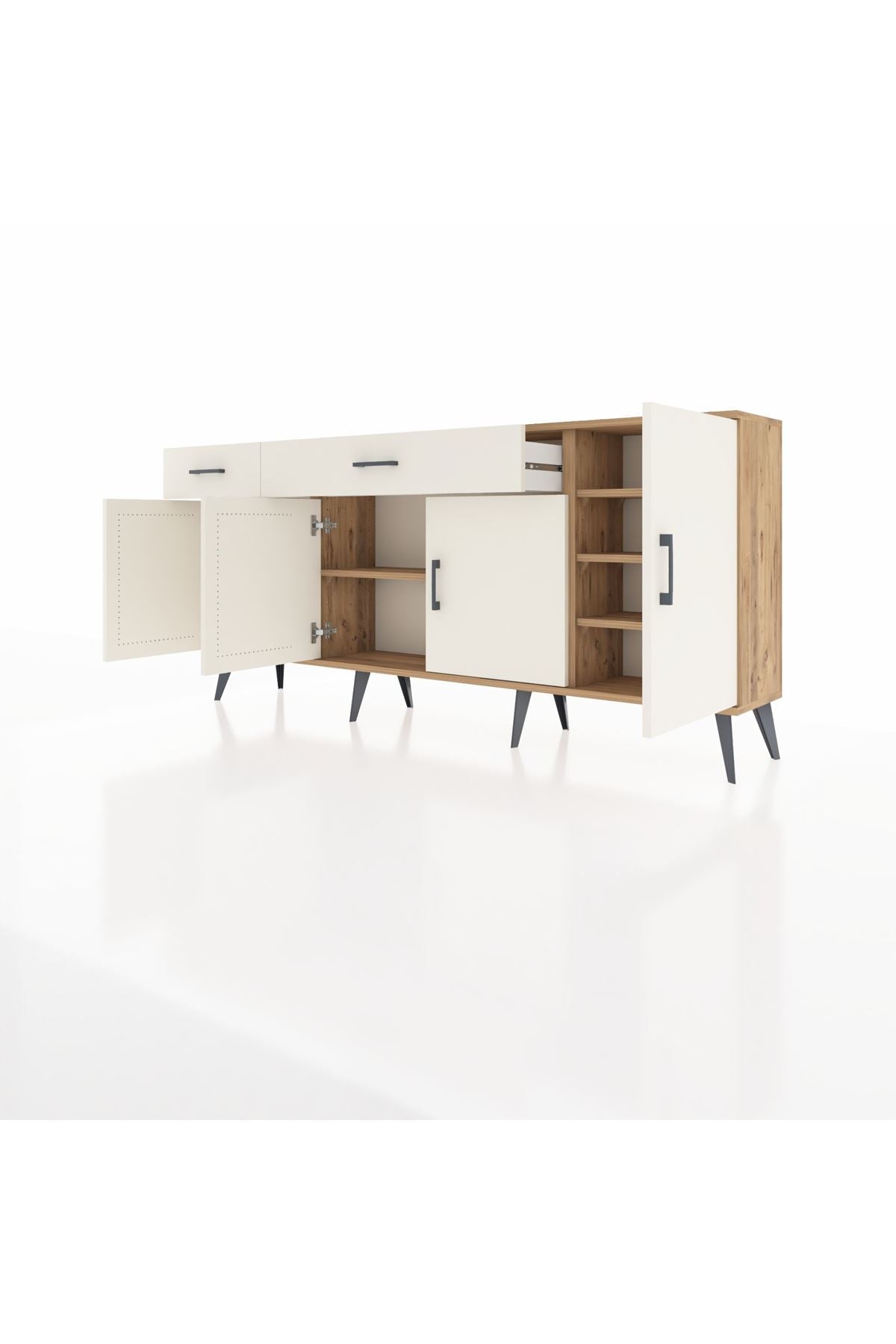 Arges Konsol 5 Raflı 2 Çekmeceli 4 Kapaklı 176x30x83 - S148M046V22A