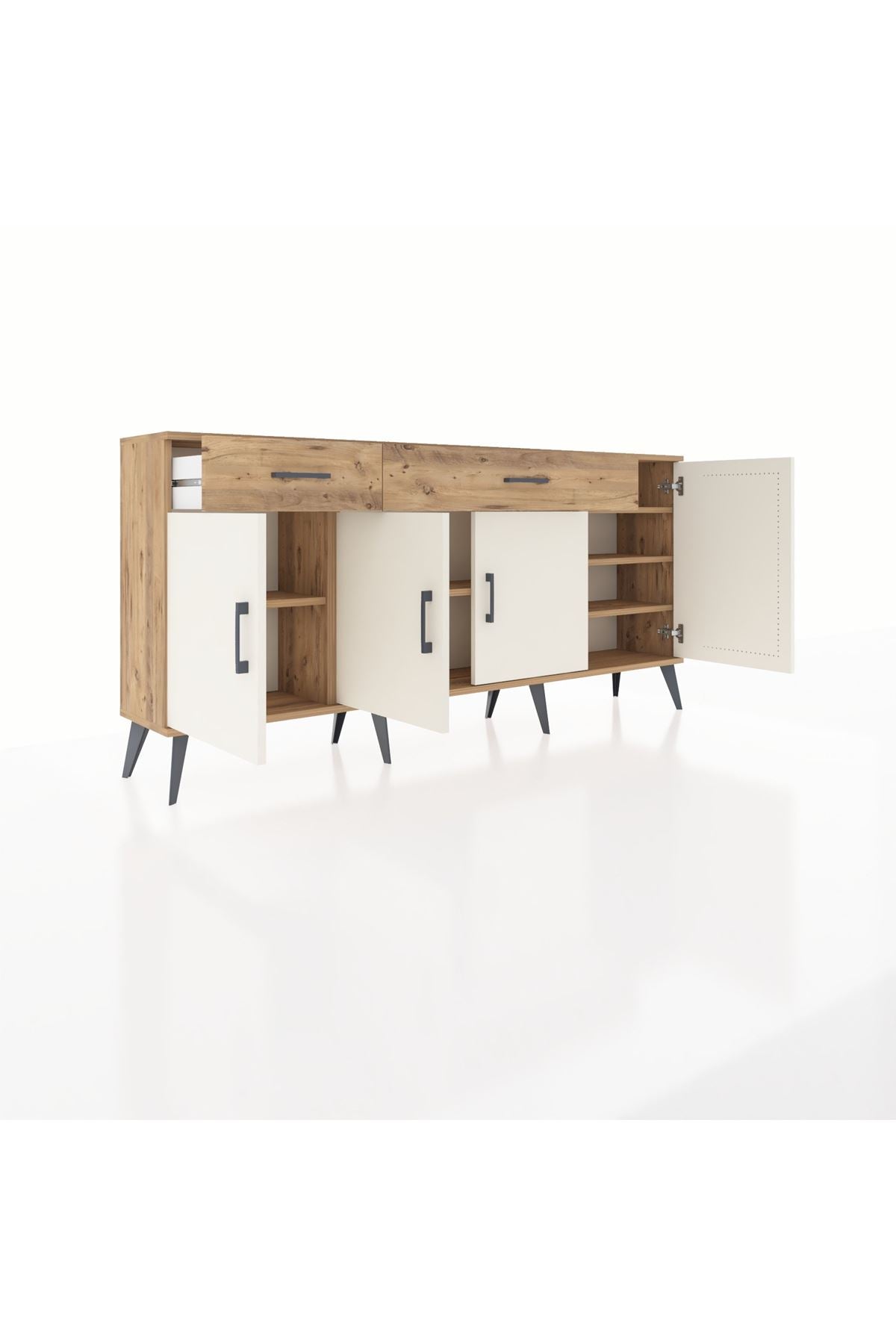 Arges Konsol 5 Raflı 2 Çekmeceli 4 Kapaklı 176x30x83 - S148M046V24A