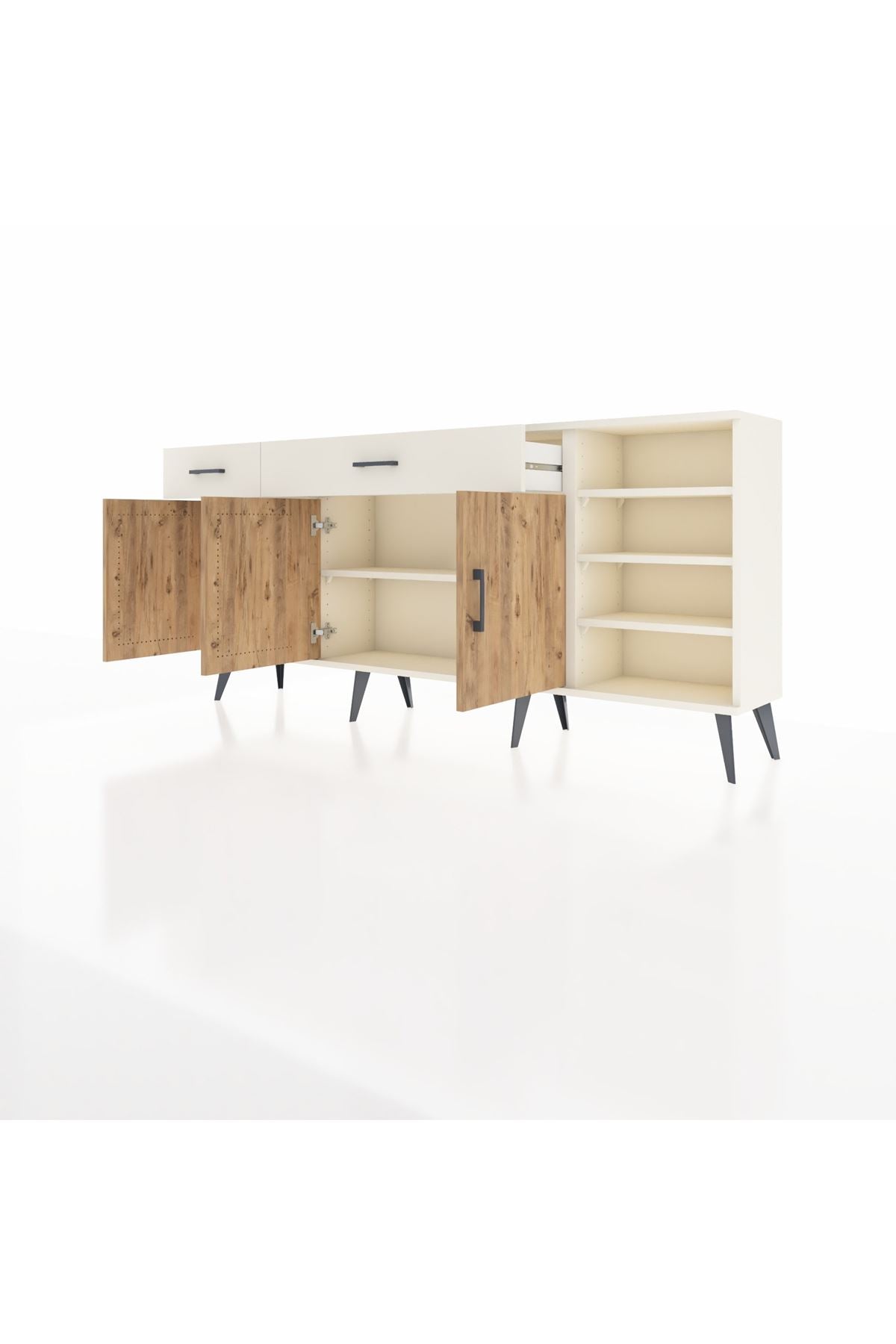 Arges Konsol 5 Raflı 2 Çekmeceli 3 Kapaklı 176x30x83 - S148M047V01A