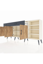 Arges Konsol 5 Raflı 2 Çekmeceli 3 Kapaklı 176x30x83 - S148M047V02A
