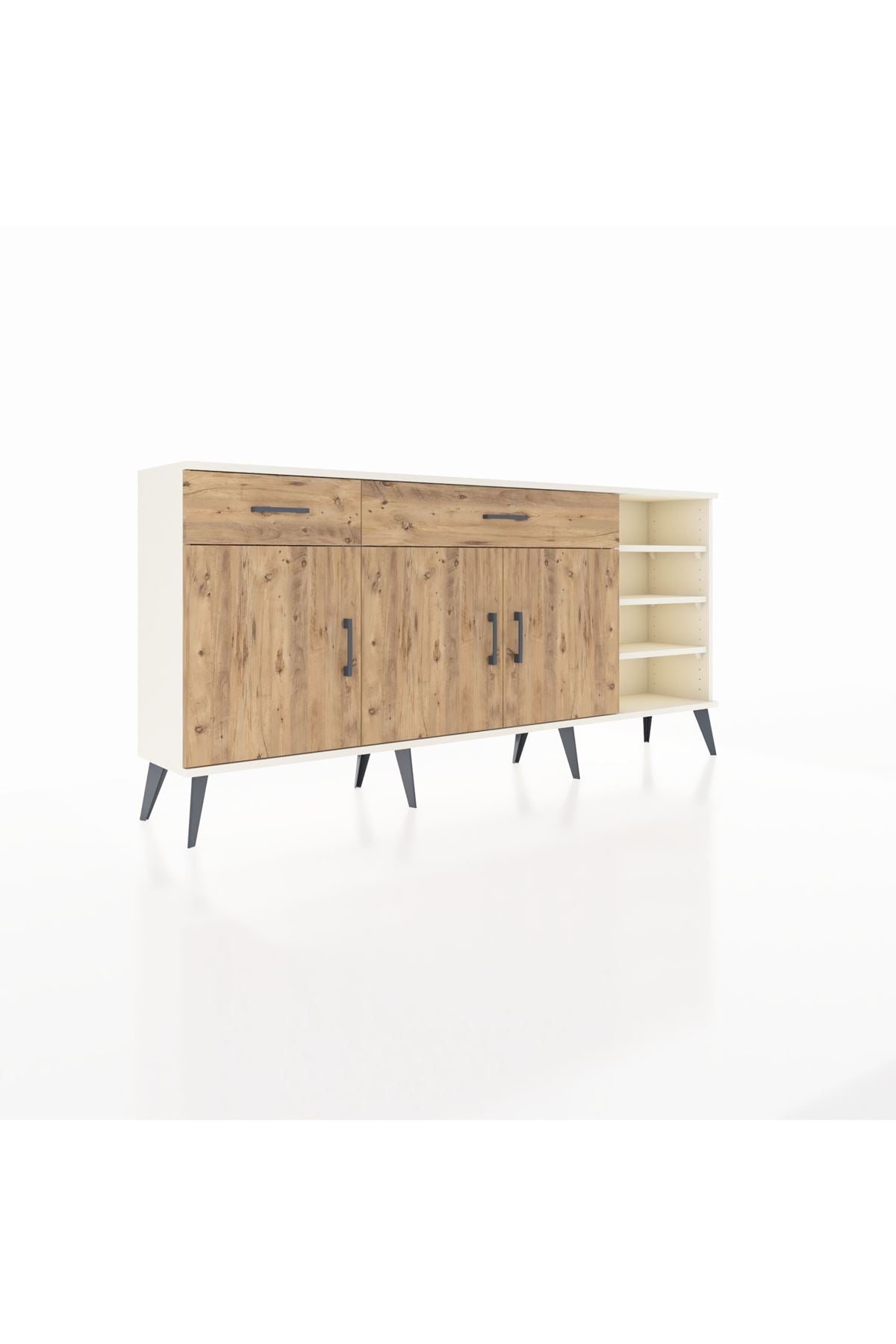 Arges Konsol 5 Raflı 2 Çekmeceli 3 Kapaklı 176x30x83 - S148M047V03A