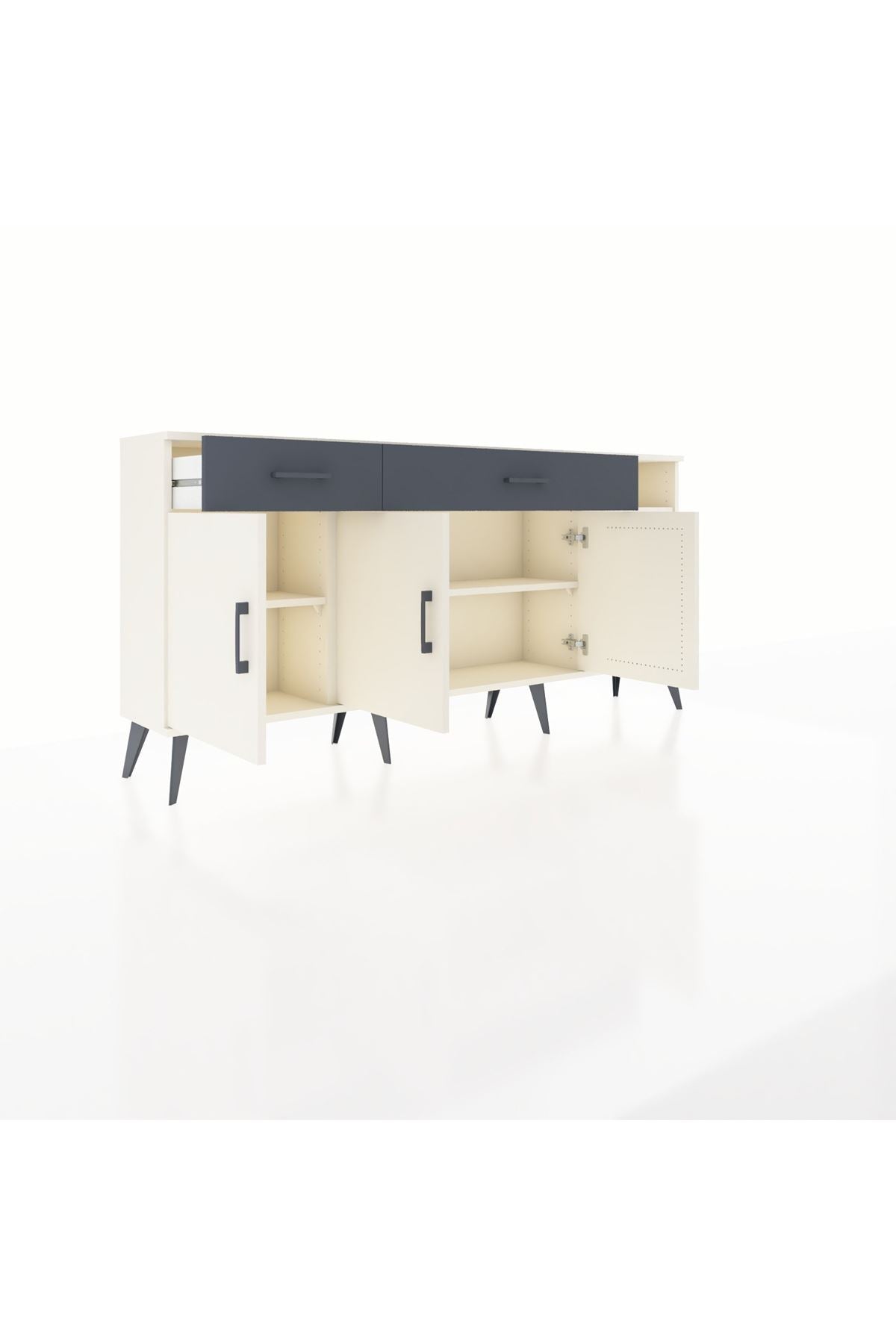 Arges Konsol 5 Raflı 2 Çekmeceli 3 Kapaklı 176x30x83 - S148M047V05A