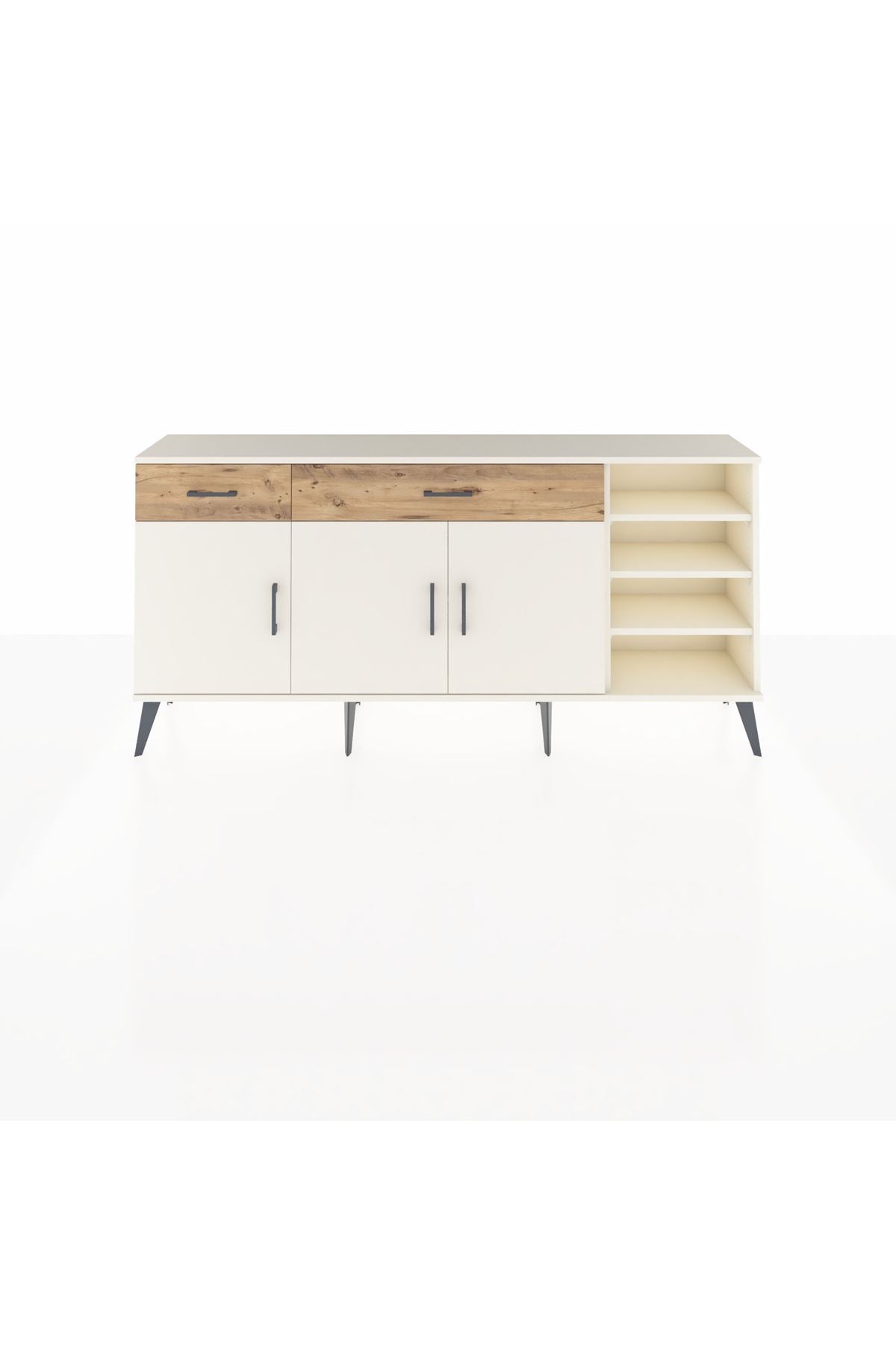 Arges Konsol 5 Raflı 2 Çekmeceli 3 Kapaklı 176x30x83 - S148M047V06A