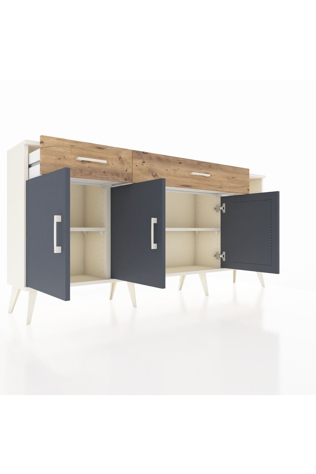 Arges Konsol 5 Raflı 2 Çekmeceli 3 Kapaklı 176x30x83 - S148M047V09A