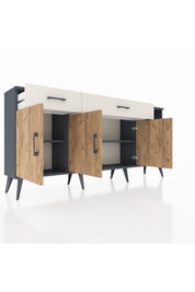 Arges Konsol 5 Raflı 2 Çekmeceli 3 Kapaklı 176x30x83 - S148M047V10A