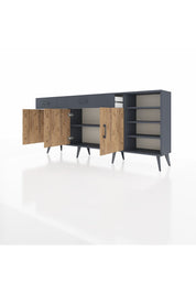 Arges Konsol 5 Raflı 2 Çekmeceli 3 Kapaklı 176x30x83 - S148M047V11A