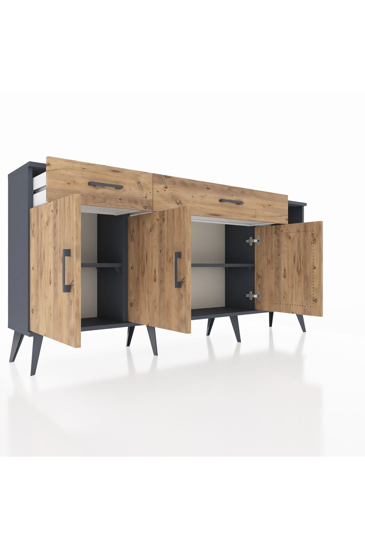 Arges Konsol 5 Raflı 2 Çekmeceli 3 Kapaklı 176x30x83 - S148M047V12A