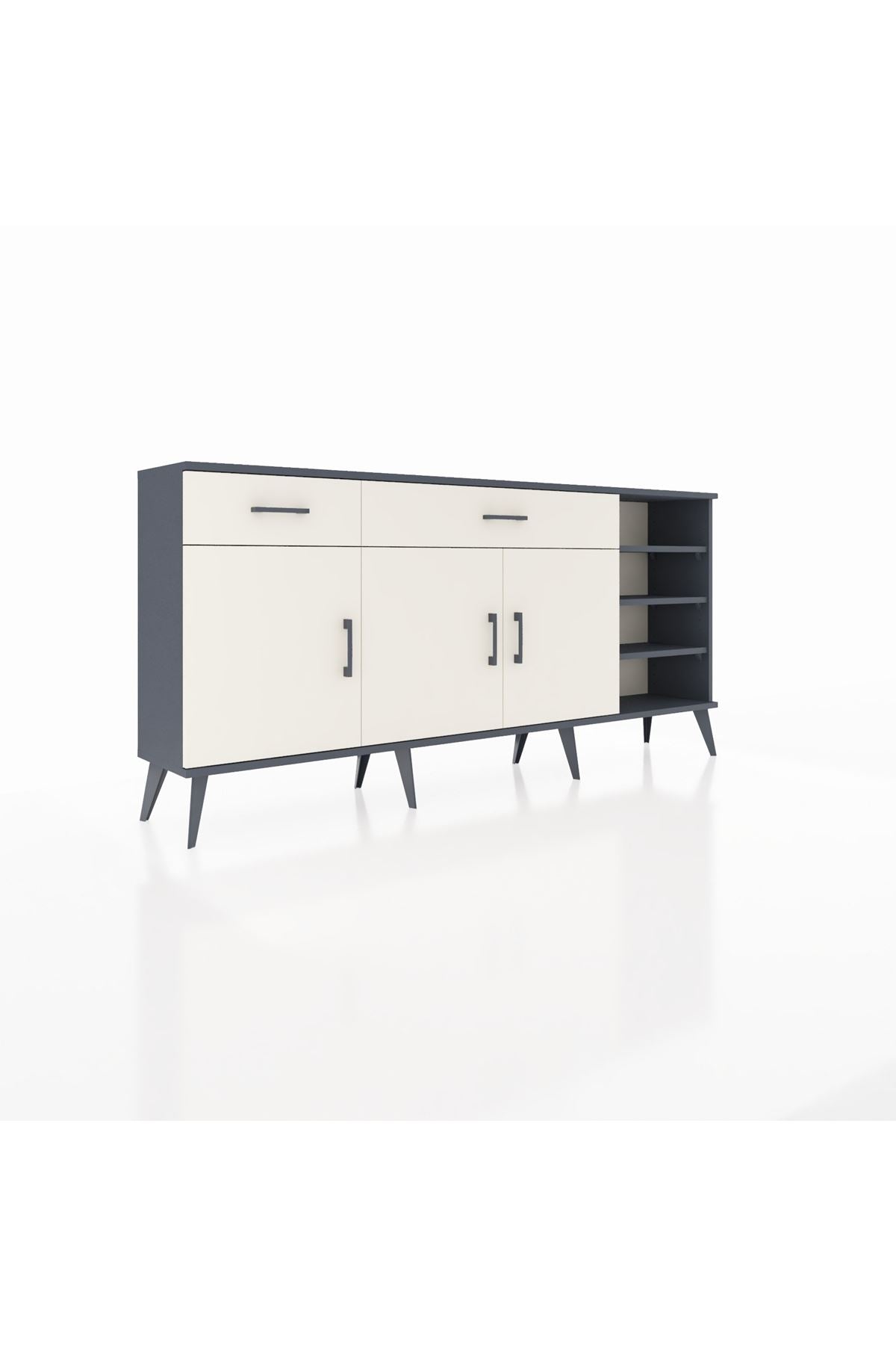 Arges Konsol 5 Raflı 2 Çekmeceli 3 Kapaklı 176x30x83 - S148M047V13A