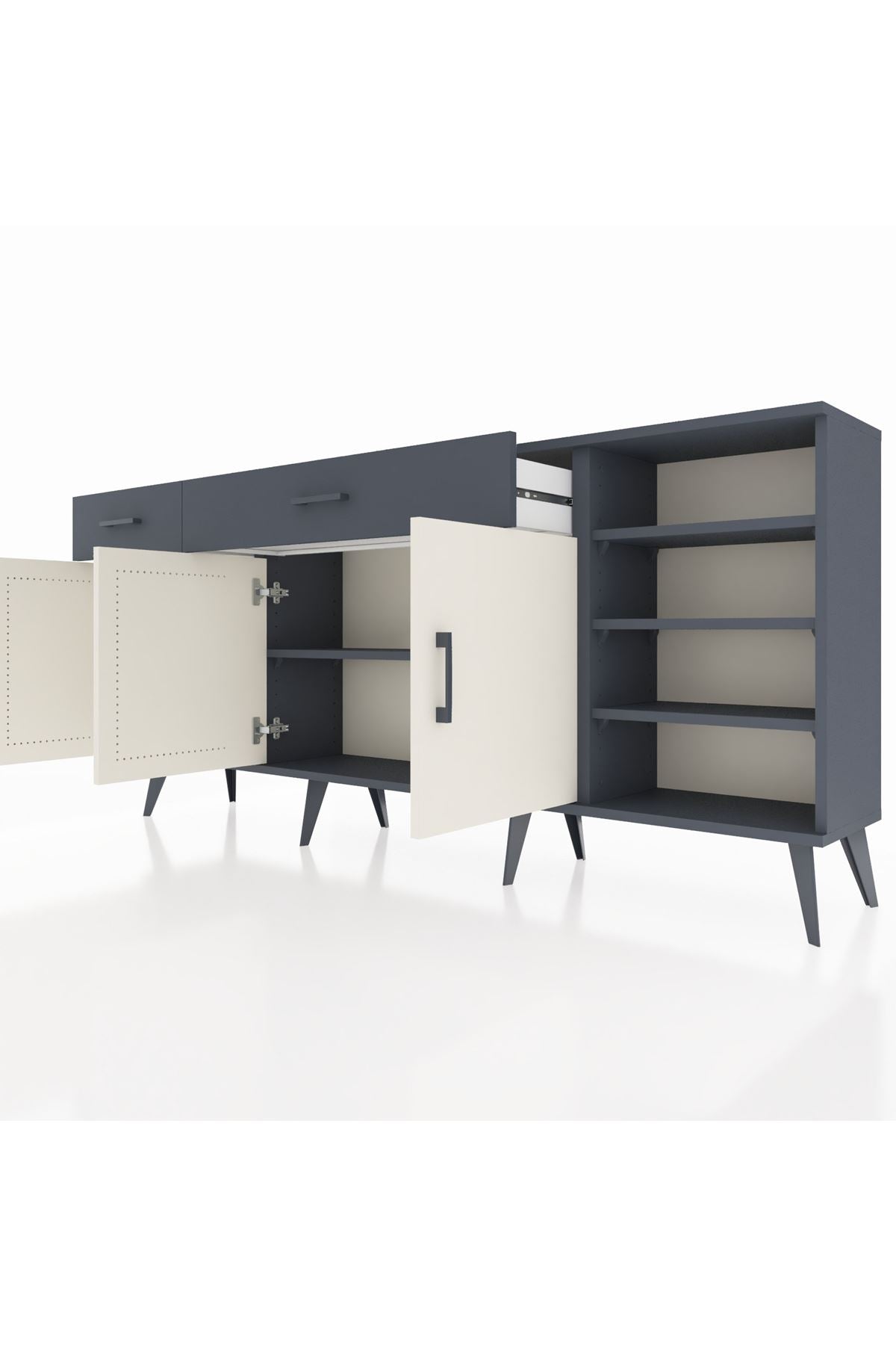 Arges Konsol 5 Raflı 2 Çekmeceli 3 Kapaklı 176x30x83 - S148M047V14A