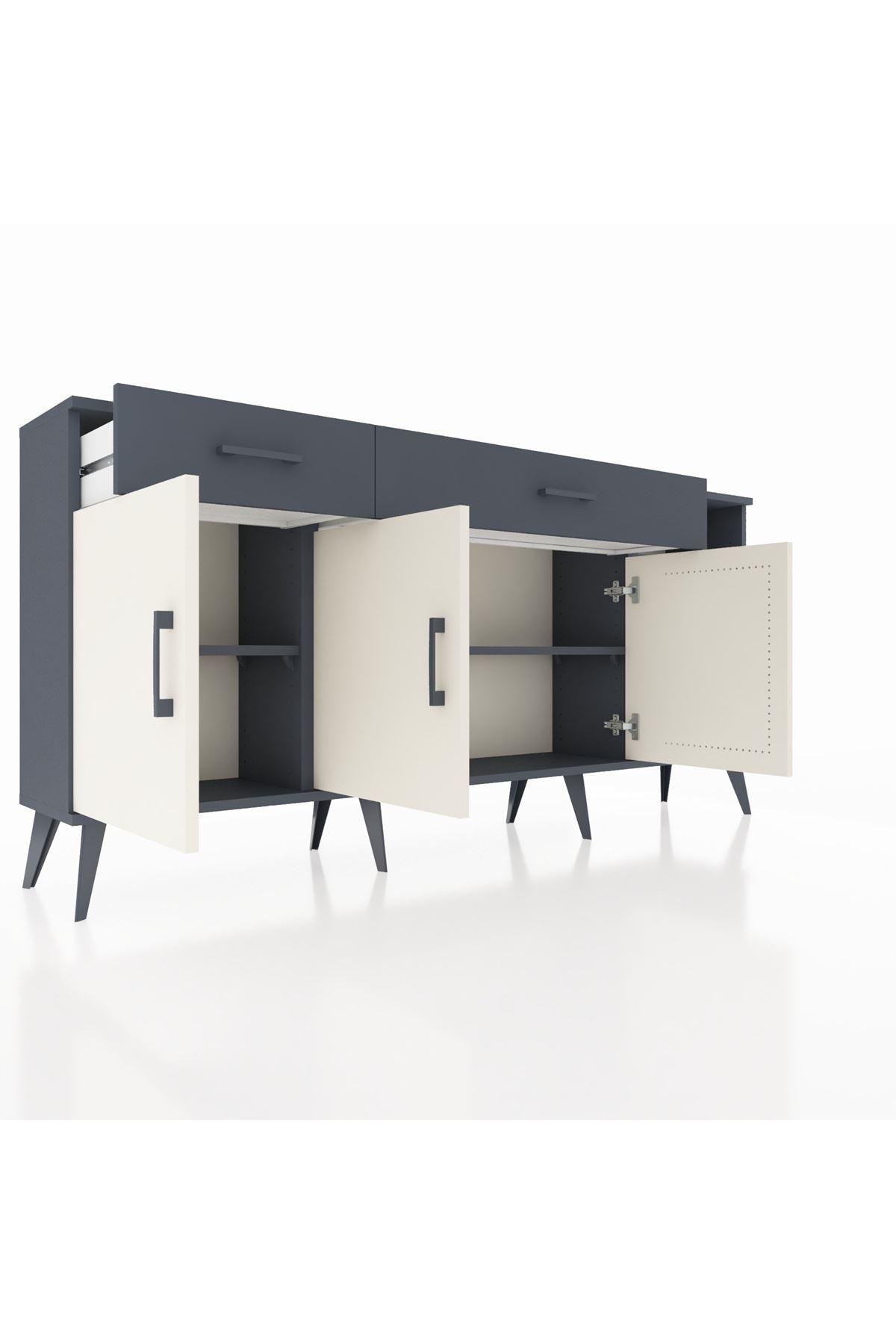 Arges Konsol 5 Raflı 2 Çekmeceli 3 Kapaklı 176x30x83 - S148M047V14A