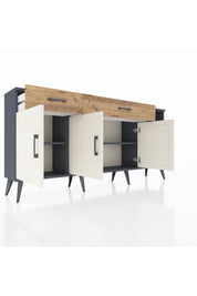 Arges Konsol 5 Raflı 2 Çekmeceli 3 Kapaklı 176x30x83 - S148M047V15A