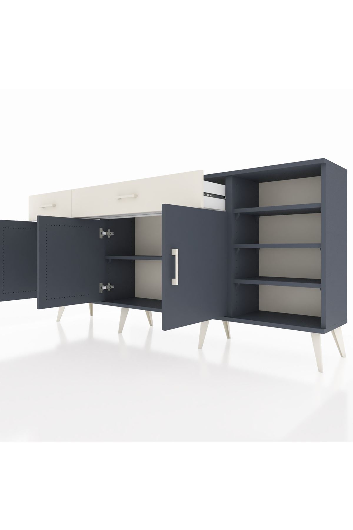 Arges Konsol 5 Raflı 2 Çekmeceli 3 Kapaklı 176x30x83 - S148M047V16A
