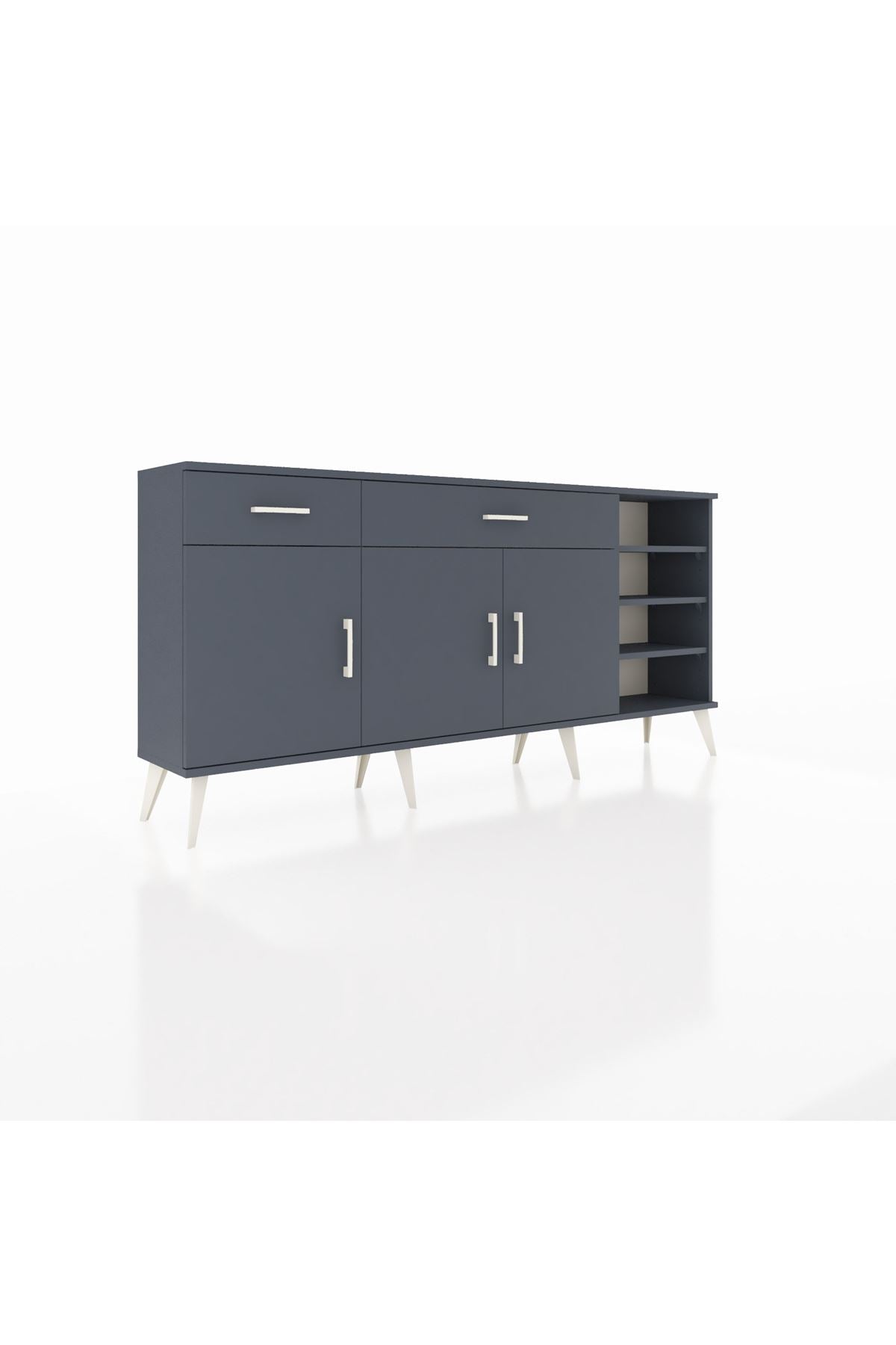 Arges Konsol 5 Raflı 2 Çekmeceli 3 Kapaklı 176x30x83 - S148M047V17A