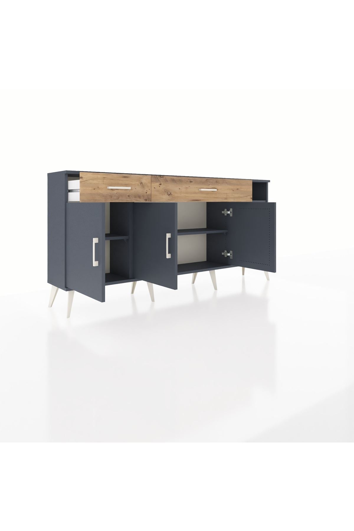Arges Konsol 5 Raflı 2 Çekmeceli 3 Kapaklı 176x30x83 - S148M047V18A