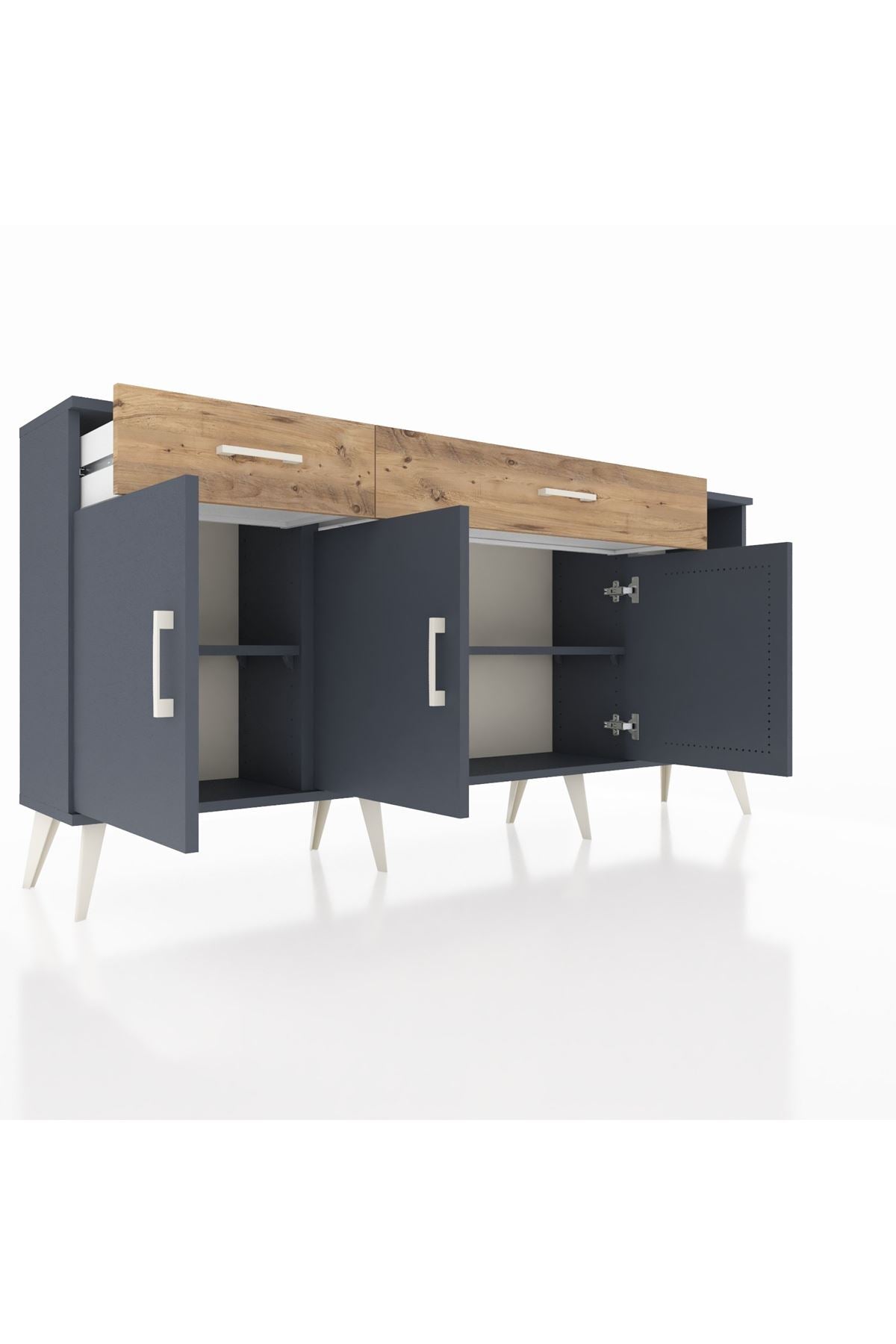 Arges Konsol 5 Raflı 2 Çekmeceli 3 Kapaklı 176x30x83 - S148M047V18A